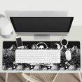 thumbnail image 5 of Black and White Goth Skeleton Skull Meditation Gaming Keyboard Mouse Pad Mousepad Huge Extended XL Stitched Edge Rubber Sole for Home Office(31.5"X 11.8"), 5 of 6