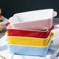 thumbnail image 6 of Tineasur Elegant Pink Porcelain Baking Dish Simple Rectangular Oven Tray, 6 of 6