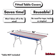 thumbnail image 5 of Kwik-Covers 8’ Rectangular Plastic Table Covers 30" x 96" - Bundle of 5, Patriotic, 5 of 5