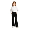 thumbnail image 6 of School Uniform Pants for Girls Elastic Waist Flare Leg Black Uniform Pants for Girls School Clothes Size 5-16 Years, 6 of 7