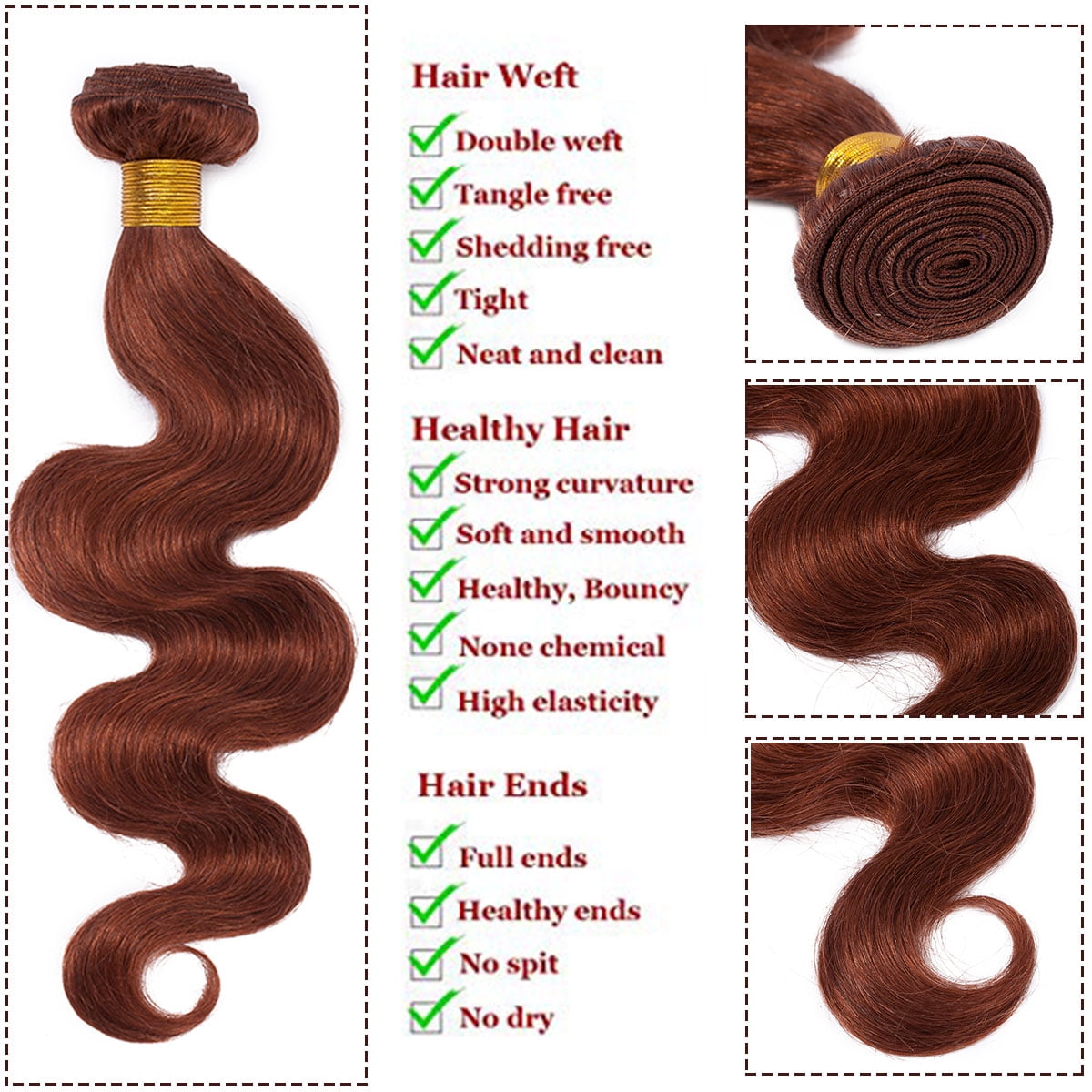 SEGO Virgin Human Hair Body Wave/Straight 1 Bundles Human Hair Extensions
