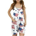 thumbnail image 2 of Delliss Girl's 4th of July Sleeveless Romper Kid Patriotic Casual Shorts Jumpsuit 5-14 Years, 2 of 3