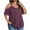 Purple#1, variant on CFLVAEK Womens Plus Size Cold Shoulder Shirts Summer Casual V Neck Blouses Loose Fitted Short Sleeve Shirt Solid Color Going Out Tops Purple XXXL