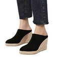 thumbnail image 1 of Womens Platform Clogs Espadrilles Wedge Shoes Closed Toe Sandals Comfortable Slip On Sandals, 1 of 9