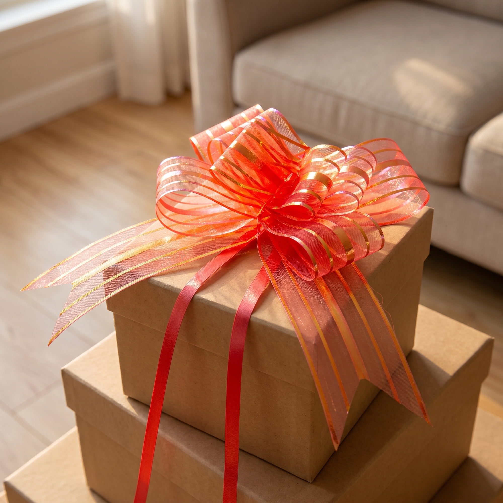 Unique Bargains Whimsical Flower Ribbon Bows for Gift Wrapping and Decoration Red