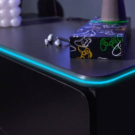 X Rocker - Carbon-Tek Gaming Storage Unit with LED - Black
