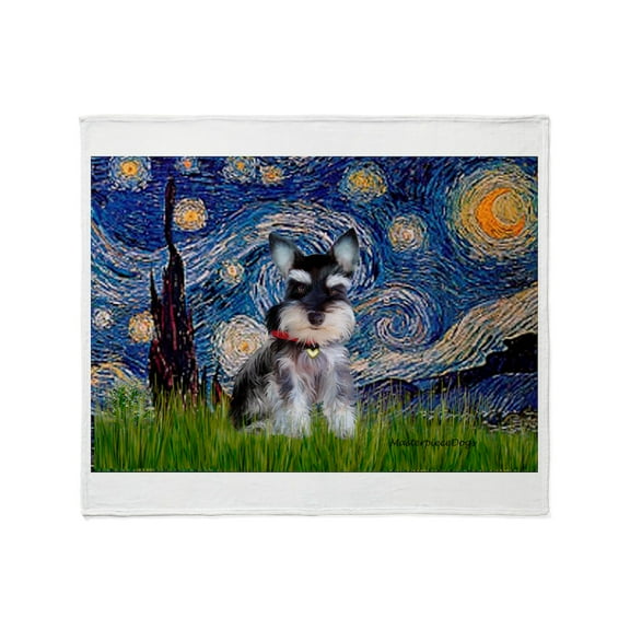 CafePress - Starry / Schnauzer Throw Blanket - Soft Fleece Throw Blanket, 50"x60" for All Ages