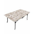 thumbnail image 6 of Farmhouse Khaki Rectangle Tablecloth, Waterproof Elastic Fitted Table Covers for 4 Foot Tables, 24x50inch Decorative Tablecloths for Picnic, Camping, Outdoor, Vintage Flower Leaf Botanical Plant, 6 of 6