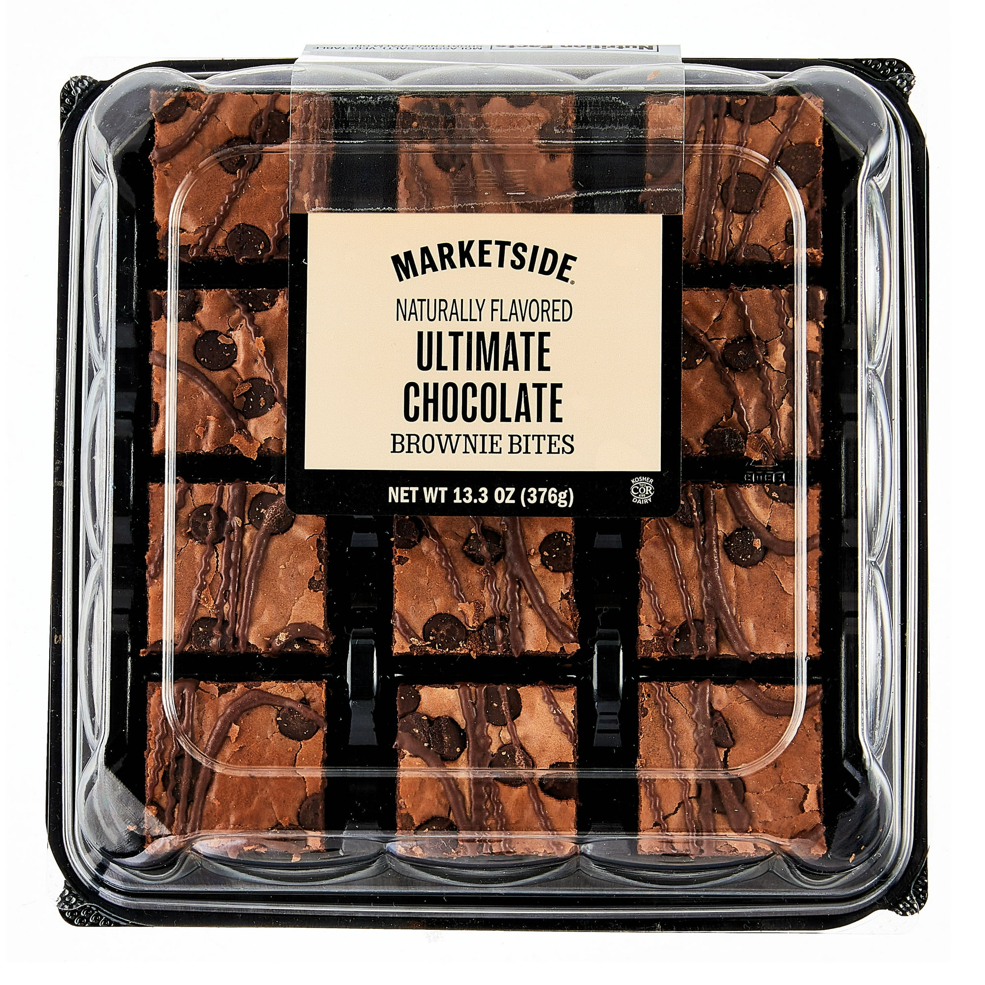 Marketside Bite-Sized Freshly Baked Moist Ultimate Chocolate Brownies, 13.3 oz, 12 Count (Shelf-Stable)