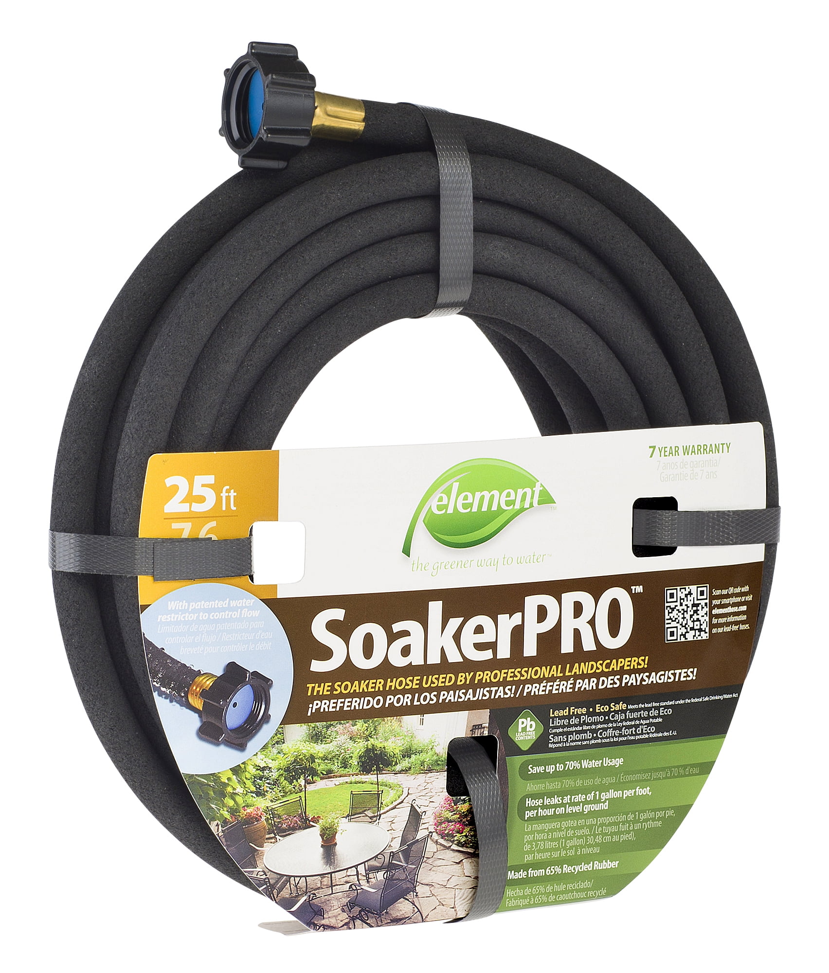 3/8" diameter Miracle Gro Premium Soaker Hose 50 ft with Push On Fittings 