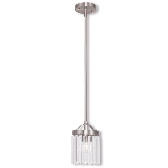 50517-35-Livex Lighting-Coventry - 3 Light Pendant in Traditional Style - 12 Inches wide by 25 Inches high-Polished Nickel Finish -Traditional