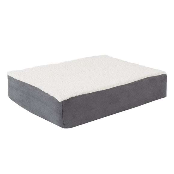 Cama ortopédica para perros PETMAKER de espuma viscoelástica de 2 capas, 20 x 15 cm, gris