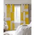 thumbnail image 4 of Abstract Yellow Kitchen Curtains Modern Artwork Stripe Cafe Short Curtains for Bathroom Blackout Window Curtain Grommet Small Window Treatment Tier Drapes for Bedroom Living Room 42"x45"x2, 4 of 9