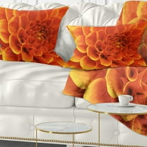 Designart Large Orange Flower and Petals - Floral Throw Pillow - 12x20