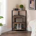 thumbnail image 4 of VECELO Set of 2 Corner Shelf, 4-Tier Corner Bookshelf Small Bookcase Display Rack Plant Stand, Gray, 4 of 7