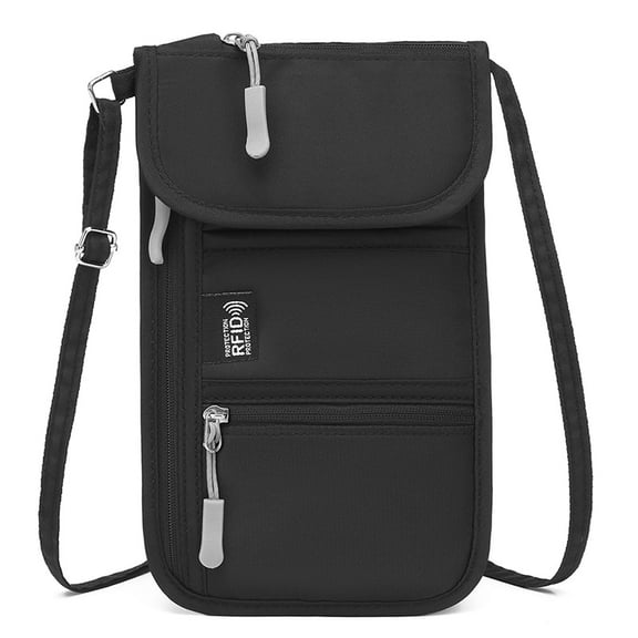 RFID Passport Bag Multi-Functional Portable Passport Holder Card Bag Storage Document Bag Crossbody Bag