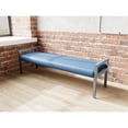 thumbnail image 4 of Pemberly Row Waiting Reception 3 Seat Bench Wood Frame in Blue, 4 of 5