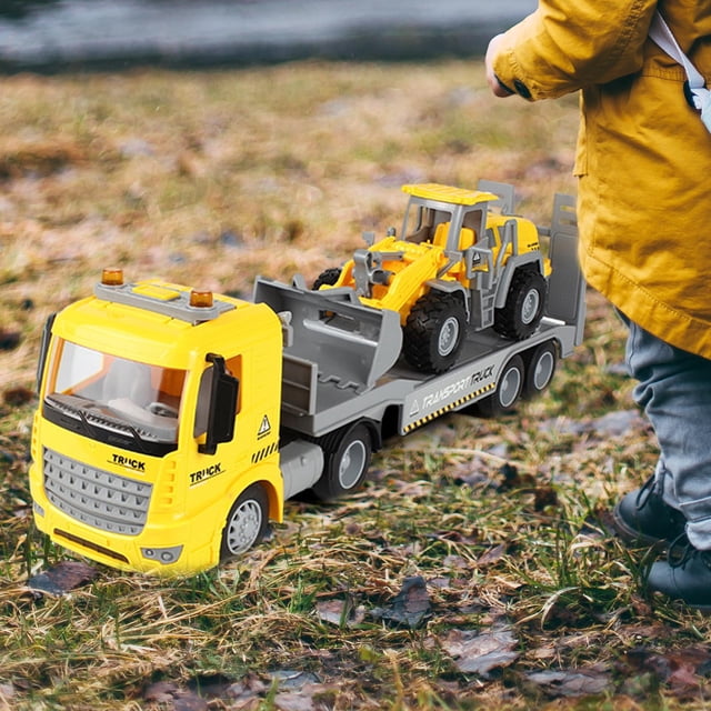 Juguete de transporte para , suministros para fiestas, juguetes de desarrollo preescolar, vehículos de ingeniería para de 3, 4, 5 y 6 años, Amarillo Hugo Transporte Coche Juguetes