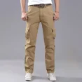 thumbnail image 4 of Pantalones cargo para hombre, multibolsillos, para exteriores, para hombre, multibolsillos, para senderismo, estilo coreano, color caqui, nuevos, de estilo largo, 4 of 5