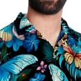 thumbnail image 5 of Flower Butterfly Men's Short Sleeve Casual Printed Button Down Beach Shirts - Summer Fashion Tops, 5 of 6