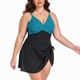 thumbnail image 5 of mgoYE Women Swimsuits Tummy Control One Piece Swimdress Swimsuits for Women Tummy Control Swim Dresses Skirt Bathing Suit(Blue,L), 5 of 7