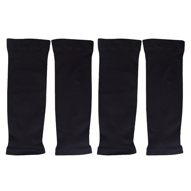 FELTECHELECTR pares de protectores de brazo con protección solar UV, mangas largas sin dedos, guantes para montar al aire libre para niños (negro)