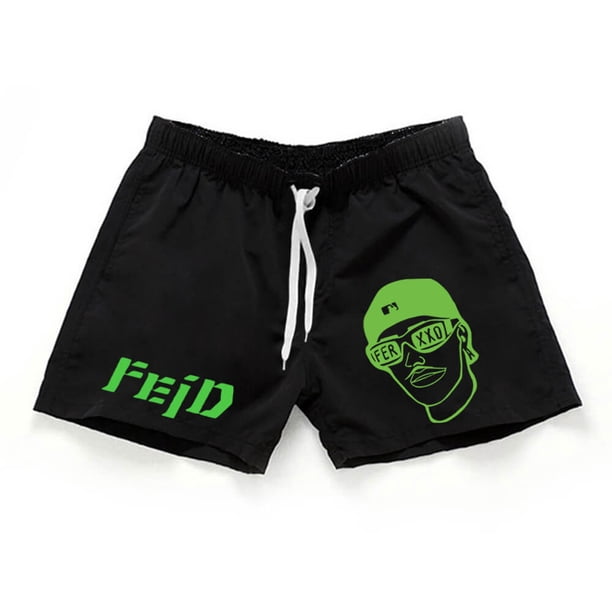 Feid Merch-pantalones cortos de rapero Ferxxo para hombre, pantalón corto informal de gran tamaño, de tres centavos, de secado rápido, para playa