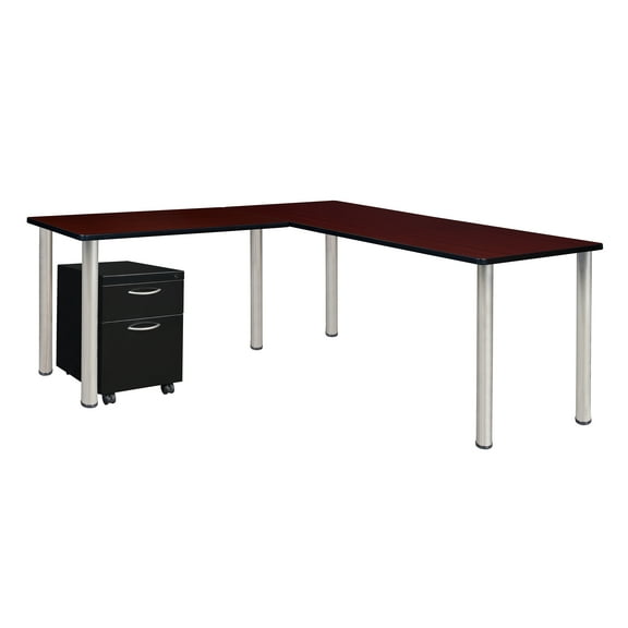 Regency Kee Single Pedestal L-Shaped Desk