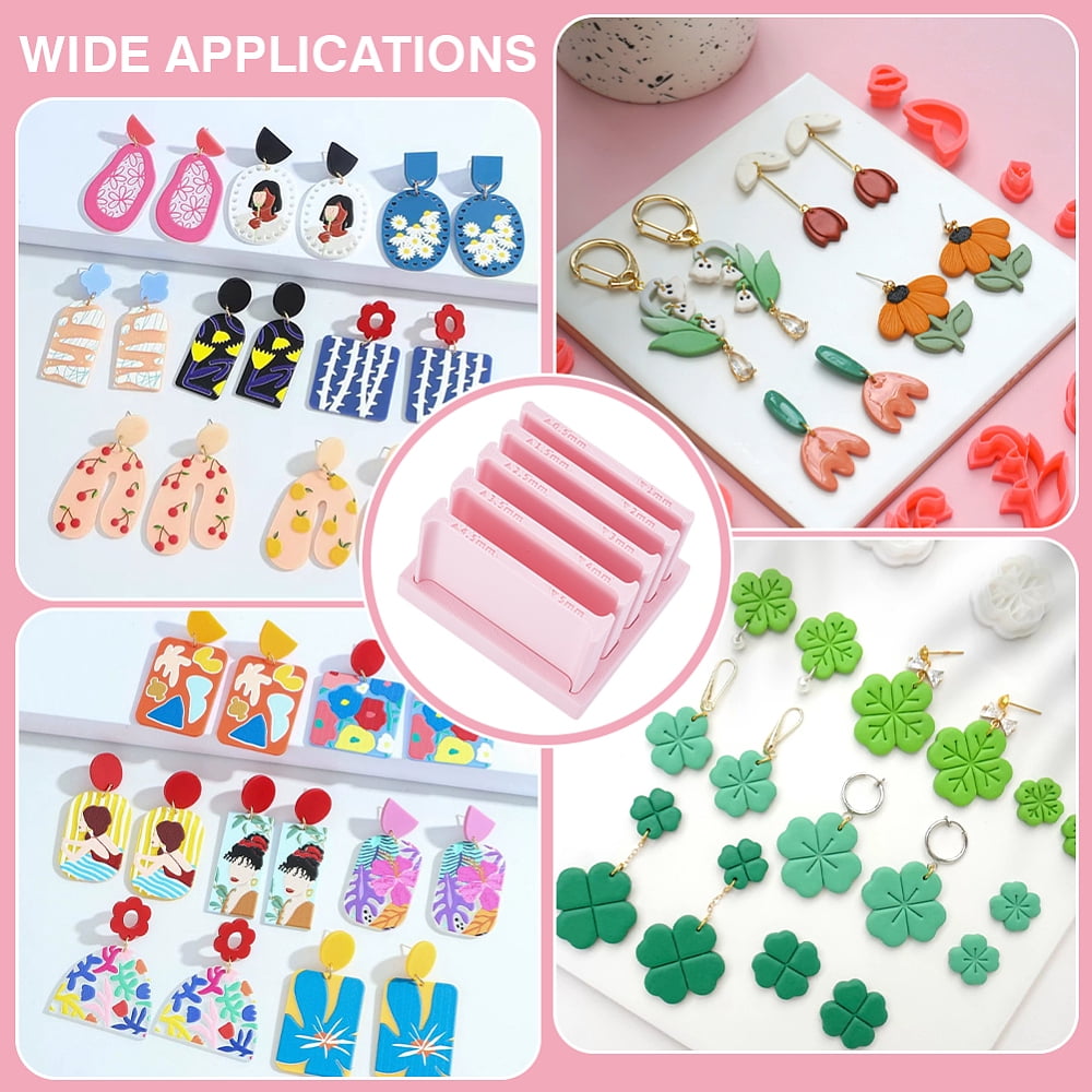 Plastic Polymer Clay Strip Extruder Tool for DIY Crafting Double Sided Rectangle Pink 90x80x62mm