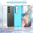 thumbnail image 2 of CASEFIV Phone Case for Samsung Galaxy S23 Plus, 2 Pack [Tempered Glass Screen Protector+Camera Lens Protector], Marble Pattern Heavy Duty Shockproof Full Body Hard PC+Soft Silicone Cover, Light Blue, 2 of 8