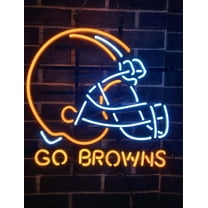 Queen Sense 20"x16" For Clevelands Sports Team Browns Helmet Go Browns Neon Sign Man Cave Handmade Neon Light 120CBHGB