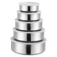 thumbnail image 1 of Pompotops 5 Pcs Stainless Steel Home Kitchen Food Container Storage Mixing Bowl Set Clearance, 1 of 8