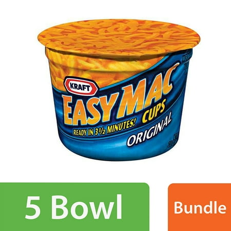 (5 Pack) Kraft Easy Mac Original Flavor Macaroni & Cheese Dinner, 36 - 2.05 oz Microwavable