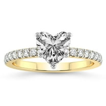 IGI Certified 1 Carat Heart Shape Lab Grown Diamond Engagement Ring | 14K Yellow Gold |Nomi Classic Eternity Lab Diamond Ring | FG-VS1-VS2 Quality Friendly Diamonds