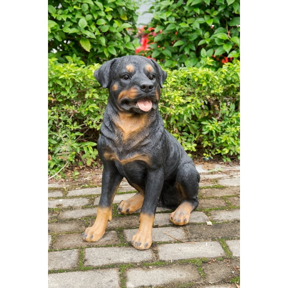 Hi- Line Gift 87688 Decorative Rottweiler Sitting Large Dog Statue