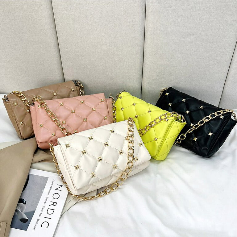 Women Fashion Waist Bags Diamond Lattice Shoulder Bag PU Leather