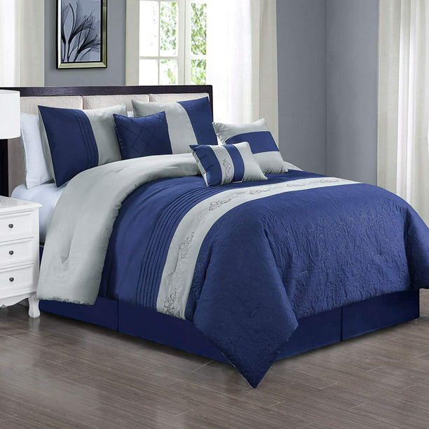 Hgmart Bedding Comforter Set Bed In A, Navy Blue Bedding Sets Queen