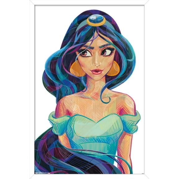Disney Princess - Jasmine - Stylized Wall Poster, 14.725" x 22.375" Framed