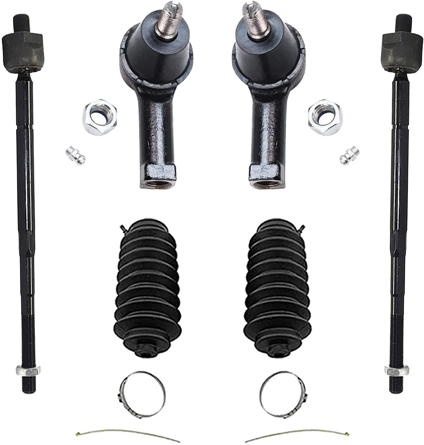 Detroit Axle Front Inner Outer Tie Rods and Boots w/Bellows