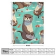 thumbnail image 4 of ARISTURING Otter Blanket Gifts - Cute Throw Blanket for Kids, Girls &amp; Boys - Green Soft Fuzzy Blankets for Couch, Sofa &amp; Bed, 4 of 6