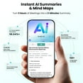 thumbnail image 3 of AI Voice Recorder, Real-Time Transcribe & Summarize, Real time translation of audio and video, Noise Cancellation Technology, 132 Languages, 100H Continious Record, for Meetings, Lectures, Calls 64GB, 3 of 9