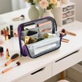 thumbnail image 7 of Standing Pencil Case with Base Large Capacity Stationery Pouch Pen Bag with Zipper for Women Men Glowing Purple Butterfly, 7 of 7