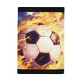 thumbnail image 3 of FUIALDOLG Fire Soccer American Flag Portable Trifold Card Wallet, Polyester Children's Wallet Large Capacity Kids Trifold Wallet for Travel Outdoor, 3 of 6