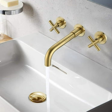 Arturesthome Vintage Wall Mount Bathroom Faucet in Antique Brass - Single Handle - Suitable for Any Sink