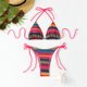 thumbnail image 4 of Trajes de Baño de Bikini de Mujer con Cuello en V Impresión Push-Up Pad Set de Trajes de Baño, Nylon para la Piscina de Playa Y las Vacaciones de Verano, Cobertura Sexy, 4 of 9
