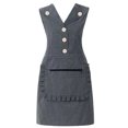 thumbnail image 1 of LCXmlly Kitchen Apron Cooking Apron Sleeveless Oilproof Zipper Pocket Western Style Lapel Plaid Pattern, 1 of 6