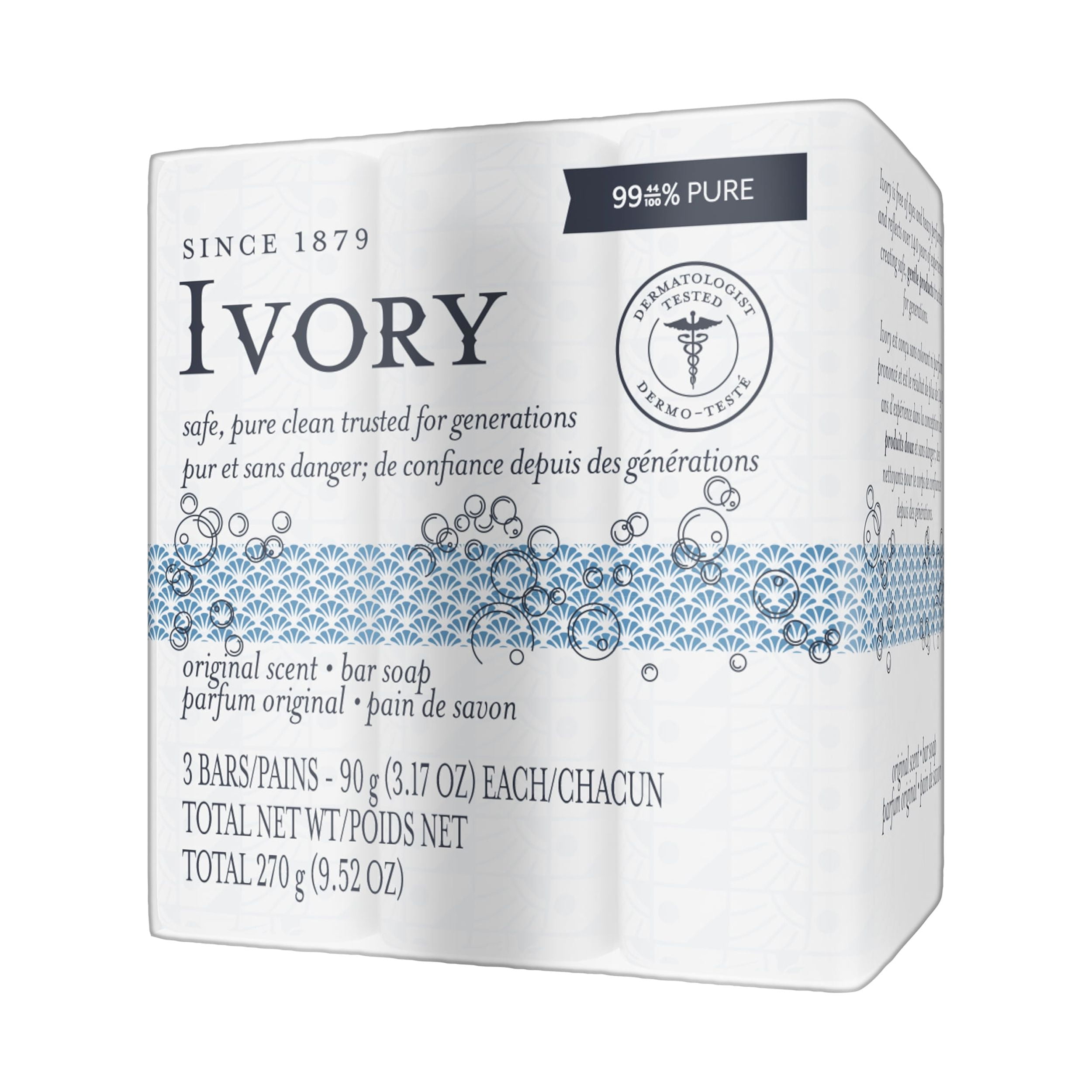 (2 pack) Ivory Bar Soap, Original Scent, 3.17 Ounces, 10 Count