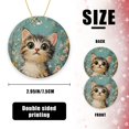 thumbnail image 2 of Funny Christmas Ornament,Charming Blossom - Backed Kitty,Xmas Round Ceramic Pendant, 2 of 6