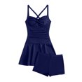 thumbnail image 6 of Arnsht One Piece Swimsuit Women with Skirt Tummy Control Ruffle Skirt Bathing Suits Modest Slimming Fashion Cute Ruched Swim Dresses Navy XXL, 6 of 9