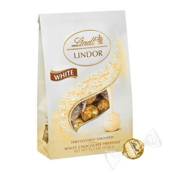 Lindt LINDOR, White Chocolate Candy Truffles, Easter Chocolate, 15.2 oz. Bag, 1 Count